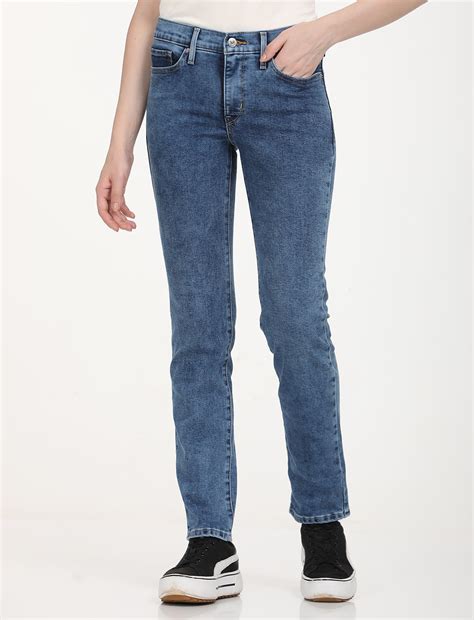 Women's 312 Blue Straight Fit Mid Rise Jeans – Levis India Store