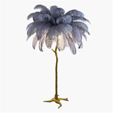 Luxury Ostrich Feather Floor Lamp, 16 Colors/Resin | VAXLAMP