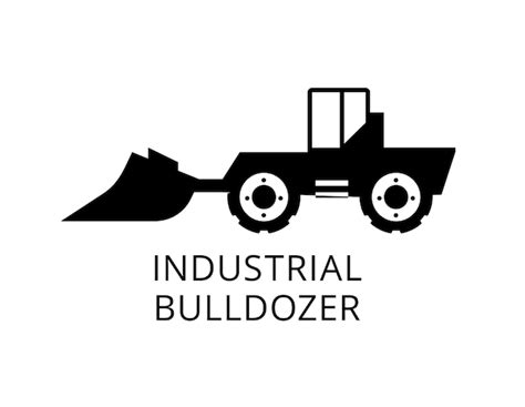 Industriële bulldozer vrachtwagen voertuigen geïsoleerde vector ...