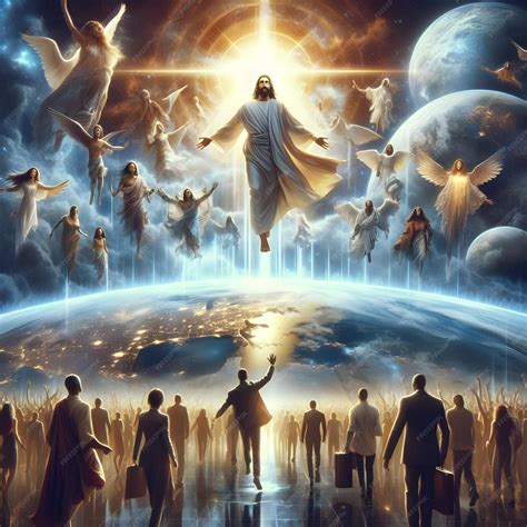 AI painterly image of revelation rapture of the return of Christ to ...