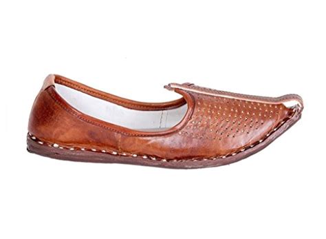 Jodhpuri Men's Brown Leather Rajasthani Ethnic Mojari -10 : Amazon.in ...