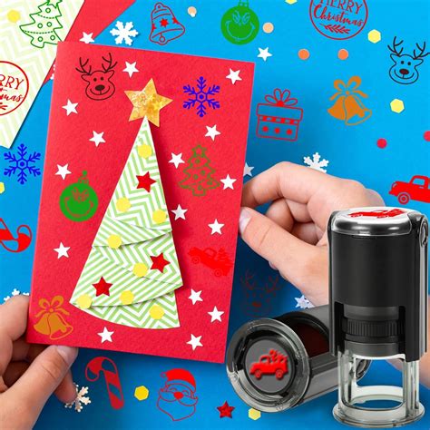 Idealiveny Self-Inking-Christmas-Rubber-Stamps for Craft Cards India | Ubuy