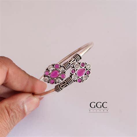 Multi Stone Adjustable Kada – GGC Silver