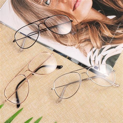 New Stylish Eyeglasses Aviator Metal Frame Reading Glasses Eyewear Vin ...