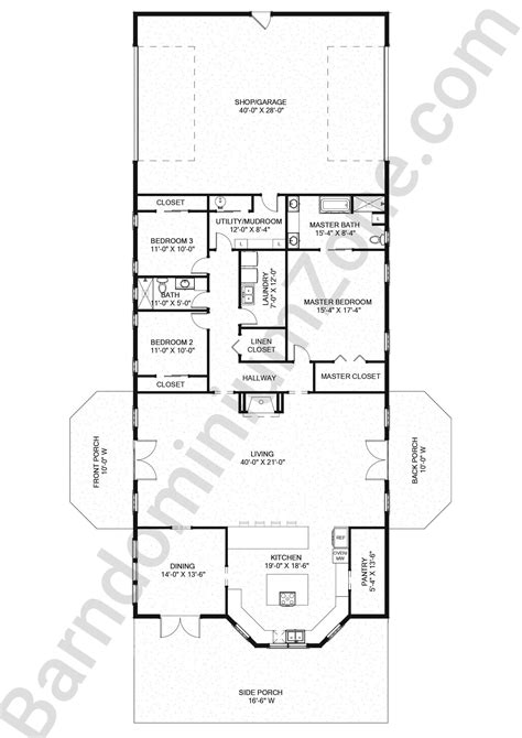 Spectacular 40x100 Barndominium Floor Plans (With Shops)