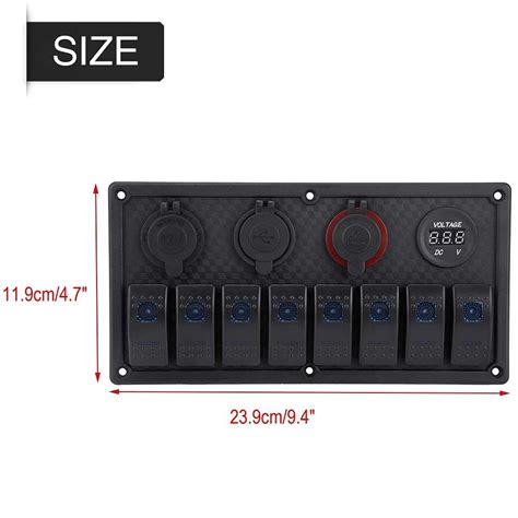 Buy Marine Boat Rocker Switch Panel, 12V 24V Car Switches Panel with 8 ...