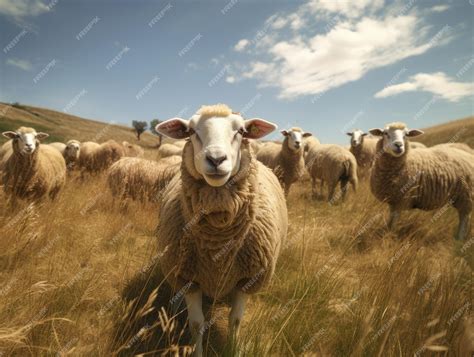 Premium AI Image | Sheep in a pasture