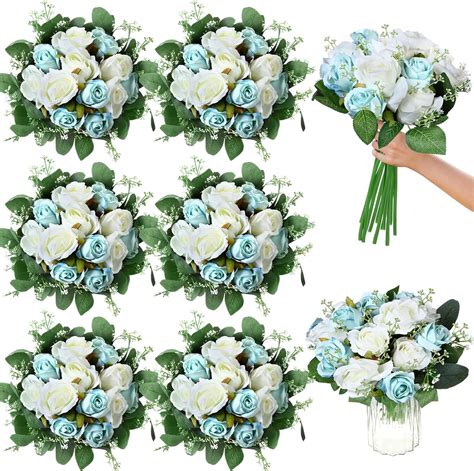 Amazon.com: Tigeen 108 Pcs Artificial Silk Rose Bouquet Flowers Bulk ...
