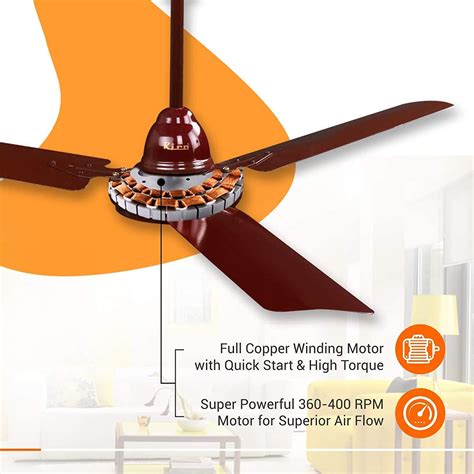 Rico Aluminum 3 Blade 1200mm Ceiling Fan CF807 (Brown)– Rico India