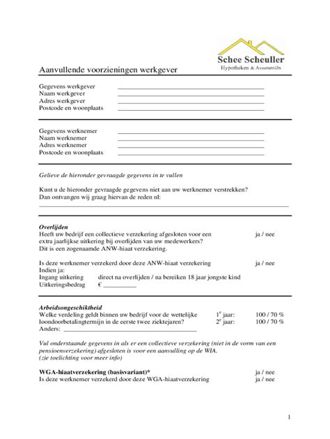 Invulbaar Online Verklaring aanvullende voorzieningen via de ...