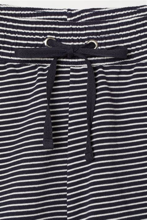 Sweatshirt shorts - Dark blue/White striped - Ladies | H&M IN