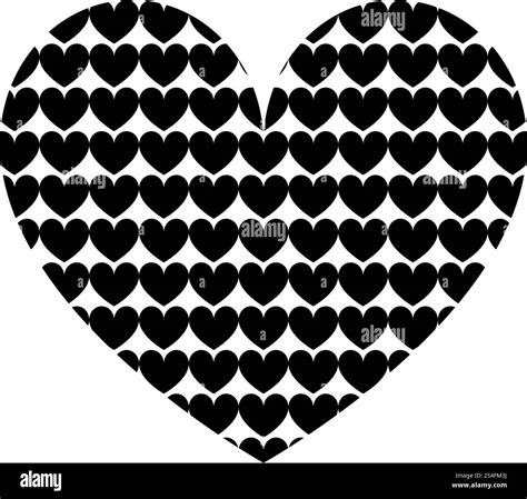 Heart with hearts inside Heart pattern in heart icon black color vector ...