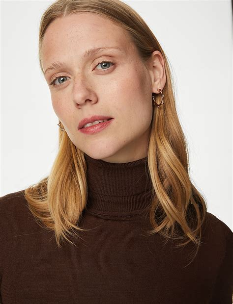 Buy Pure Merino Wool Roll Neck Jumper at Marks & Spencer