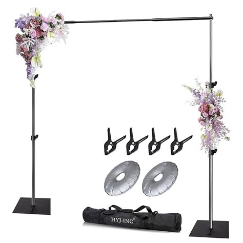 HYJ-INC Pipe and Drape Photography Backdrop Stand Kit Adjustable Photo ...