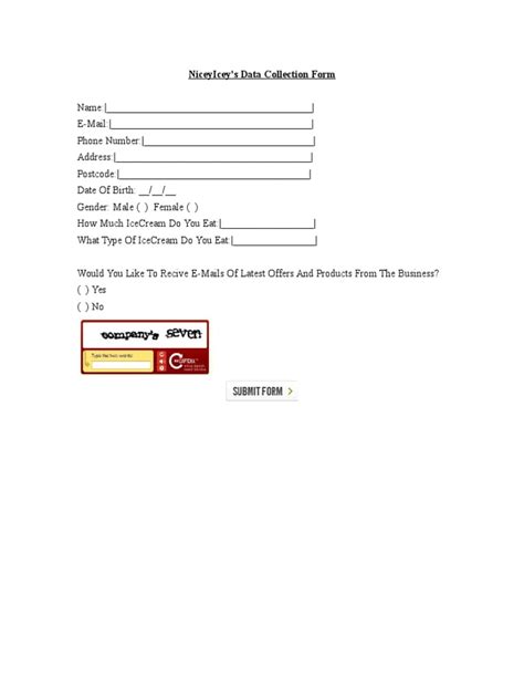Image result for Data Collection Form Template