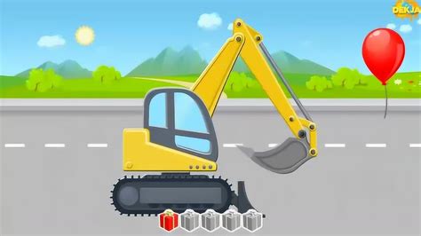 儿童益智动画：挖掘机翻斗车铲车工作视频_腾讯视频