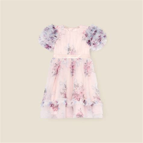 Angel & Rocket Girls Printed Pink Cotton Polyester Dresses