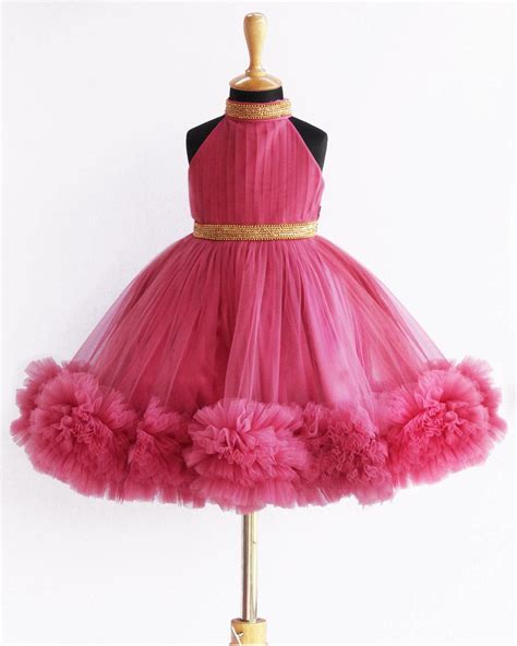 Blush Pink Pleated Halter Neck Ruffled Frock. – Stanwells Kids