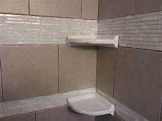 Bathroom Tile Shelf by Diy Shower Tiling Installing Floating Corner Shelves Bathroom Tile Shelf