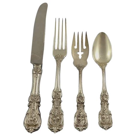 Sterling Silver Flatware Set, Francis 1st Total 95 Pcs For Sale at ...