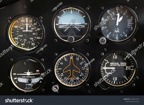 Classic Small Airplane Six Pack Instruments Stock Photo 1448216312 ...