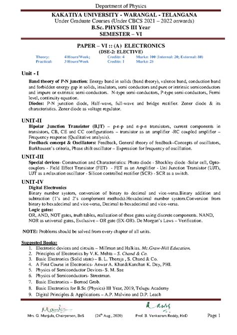 B.Sc. Physics SEM VI Paper VI: Electronics Theory & Practicals Notes ...