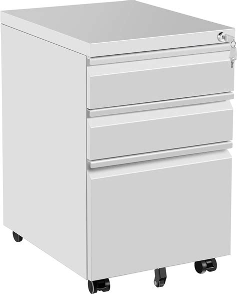 VEVOR Lockable 3 Drawer File Cabinet with Wheels - White India | Ubuy