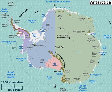 Antarctica Regions Map • Mapsof.net