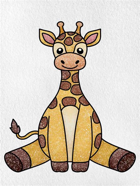 Easy Baby Giraffe Drawing