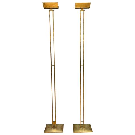 Pair of Tall Contemporary Designer Brass Floor Lamps at 1stDibs | solid ...
