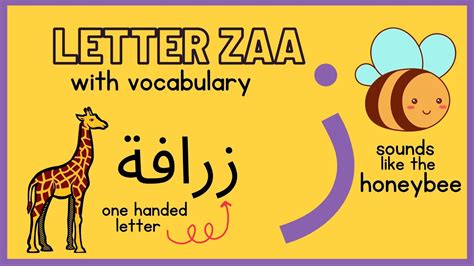 Letter Zaa in Arabic (ز) | Arabic Letter Zaa words | Arabic Alphabet ...
