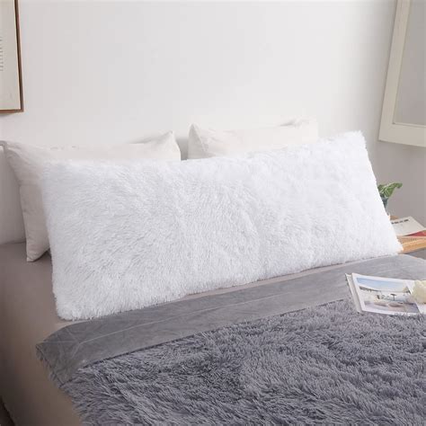 Amazon.com: MEGO Luxury Fluffy Body Pillow Cover, 20x54 Shaggy Faux Fur ...