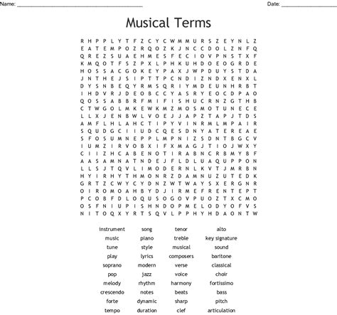 printable music word search cool2bkids - music word search puzzles free ...