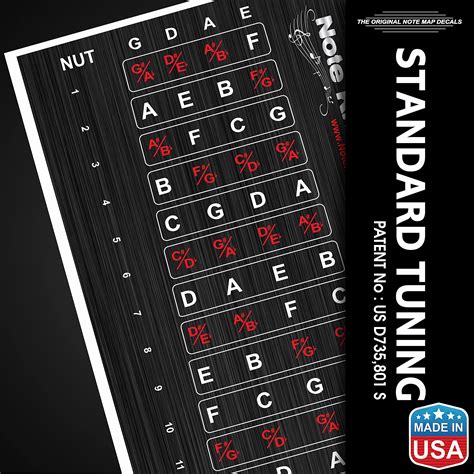 "Left-Handed" Bass Guitar Fretboard Note Map Decals/Stickers- Buy ...