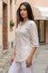 Buy Off White Thread Embroidered Pure Cotton Straight Kurti Online for ...