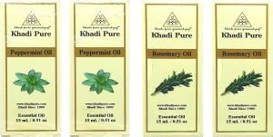 Khadi Pure Gramodyog Herbal Peppermint & Rosemary Essential Oil-Pack of ...