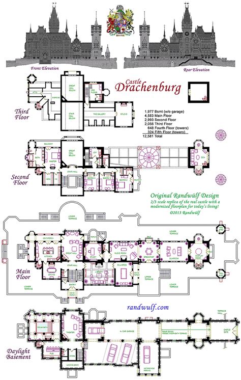 Drachenburg Mini-Castle Floor Plan | Castle house plans, Castle floor ...