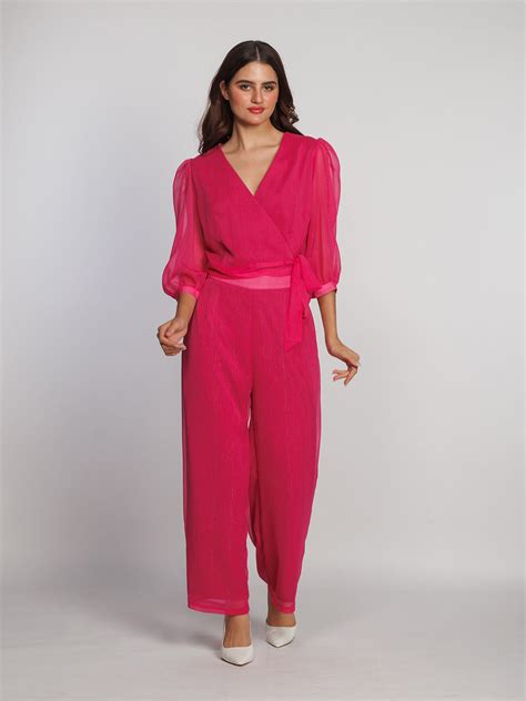 Buy Pink Solid Wrap-Styled Crop Top - Zink London