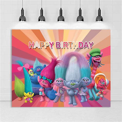 Buy Cartoon Rainbow Trolls Poppy Animation Movies Happy Birthday Theme ...