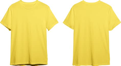 Yellow men's classic t-shirt front and back 23370469 PNG