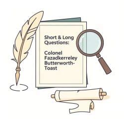 Short and Long Questions Colonel Fazackerley Butterworth-Toast - New ...