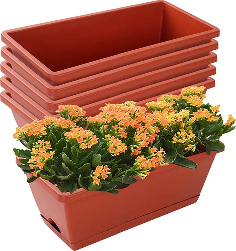 Amazon.com: CHUKEMAOYI Window Box Planter, 7 Pack Plastic Vegetable ...
