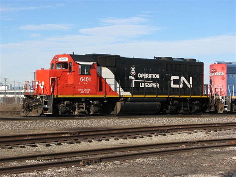 cn 6401 (emd gp40) locomotive - detroit | cn
