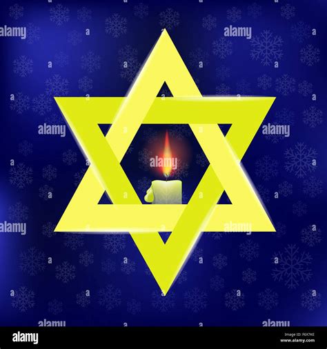 Yellow Star of David and Burning Candles Stock Vector Image & Art - Alamy