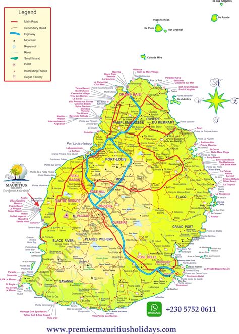 Detailed Map of Mauritius - Premier Mauritius Holidays