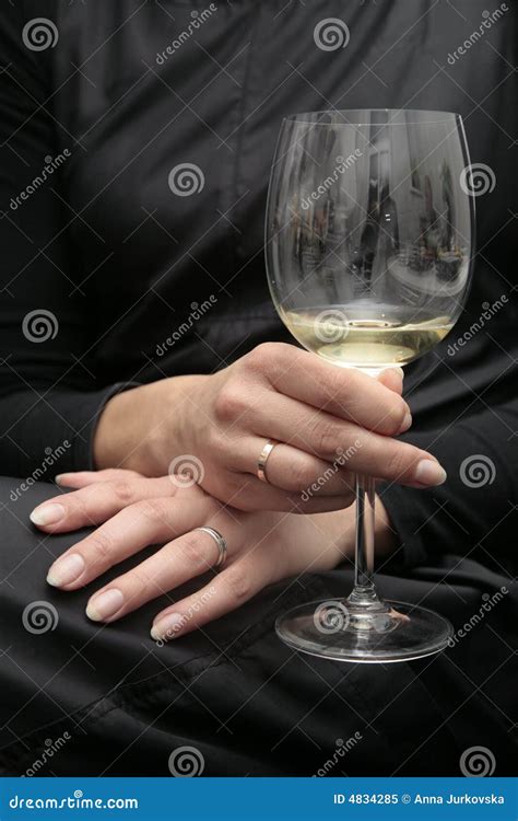 Women Hand with Glass of Wine Stock Image - Image of desire, girl: 4834285