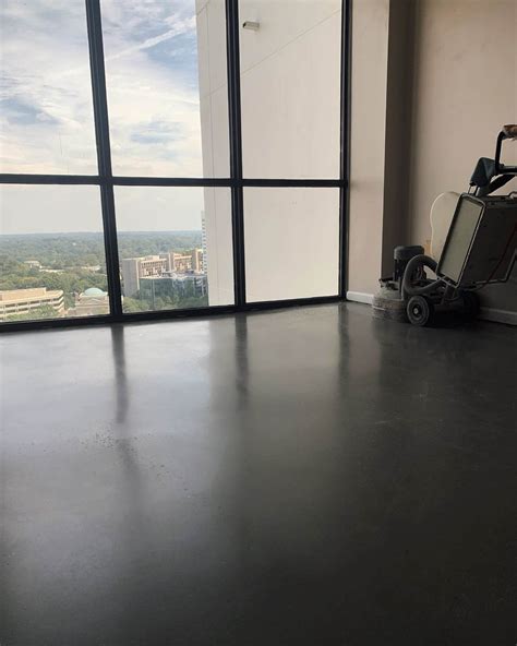 Dark Grey Stained Concrete Floor