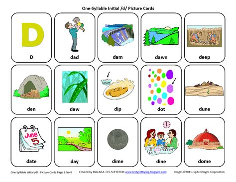 Testy yet trying: Initial D: Free Speech Therapy Articulation Picture Cards