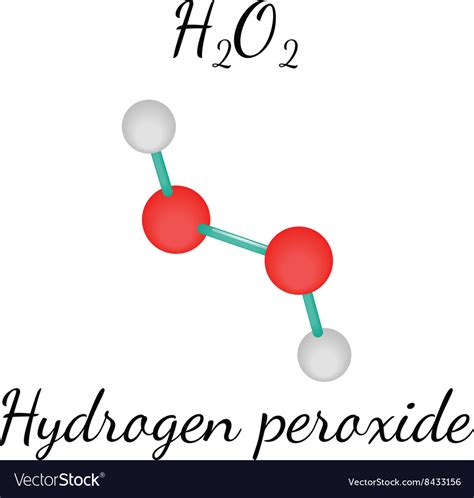 H2o2 hydrogen peroxide molecule Royalty Free Vector Image