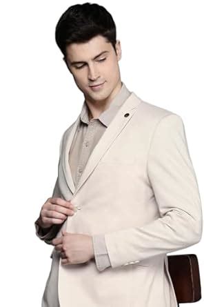 Buy Allen Solly Men's Slim Fit Blazer (ASBZMUJFX46231_Cream at Amazon.in